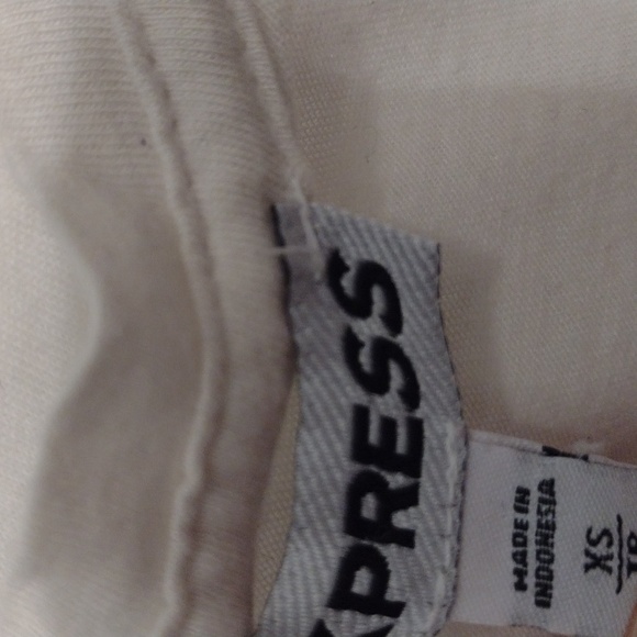 Set of Two Express White Cotton Modal T-shirts Size XS - Picture 9 of 10